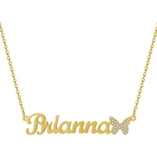 Stainless steel Butterfly necklace Custom Necklaces Personalized Name Necklaces Jewelry Personality Letter Name for Women Mother