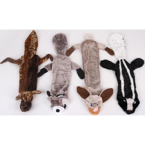 Squeaky Fun Dogs Animal Shape Toys Gift Set Large Non Stuffed Rabbit Honking Squirrel for Dogs Chew Squeaker Dog Wolf Toys