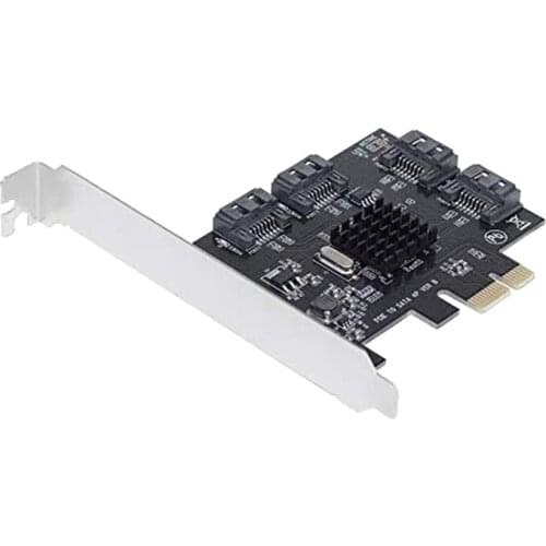SATA Expansion Card PCIE to SATA 3.0 Expansion Card Desktop Computer 4-Port Hard Drive Riser Card