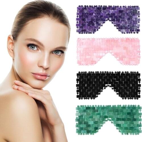 Drop Shipping Jade Eye Mask Cold and Hot Therapy Eye Relax Massager 100% Natural Real Stone Anti-wrinkle Beauty Skin Care Tools