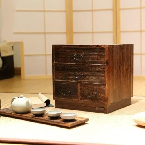Handmade Solid Wood in Chinese Antique Style Jewelry Box Retro Tea Ceremony Box Multi-Layer Antique Tea Set Storage Box