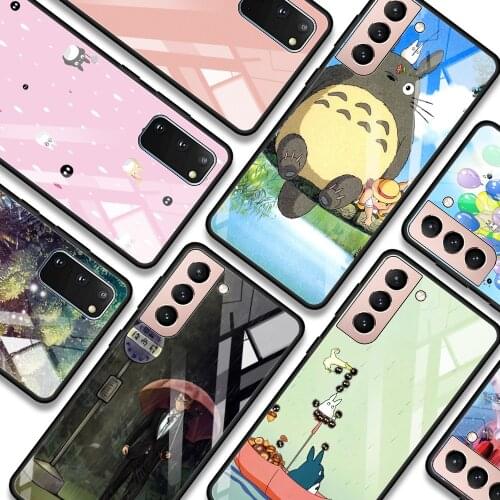 Studio Ghibli Spirited Away Totoro Phone case For Samsung S21 S20 Ultra Plus FE S10e Lite S10 S9 S8 plus Glass Bumper Fundas