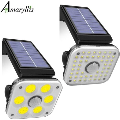 Solar Light With Motion Sensor 3 Working Mode Solar Lamp Outdoor Waterproof Security Wall Lighting For Garden Garage Deck Yard