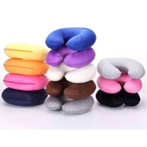 U Shaped Travel Pillow Inflatable Neck Comfort Home Car Neck Pillow Cushion Sleep Support Pain Relief Soft Travel Accessories