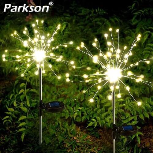 Solar LED Light Outdoor Dandelion Fireworks Steet Lamp Flash String 90 /120/150 LEDs Garden Decoration Lawn Landscape Holiday