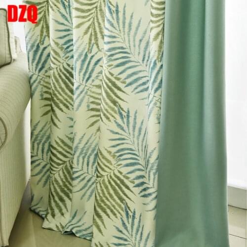 Tropical Fern Leaf Printed Curtains for Living Room Window Treatments Fancy Curtain Tulle for The Bedroom Drapes Decoration