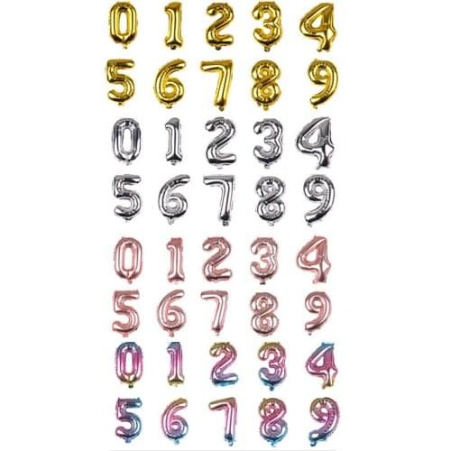 10pcs 16 Inch Number Balloons Foil Letter Ballons Birthday Party Number Wedding Decoration Kids Toys New Year Christmas Balloon