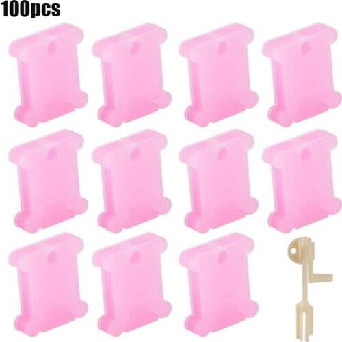 100 Pcs Cross Stitch Storage Holder Plastic Sewing Thread Winding Plate Board Card Embroidery Floss Craft Bobbins Organizer