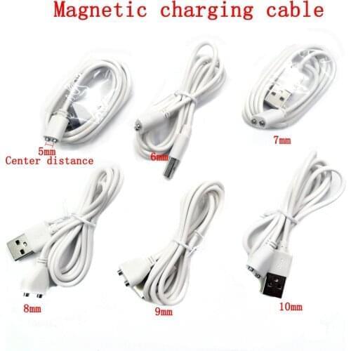 2pin Magnetic Charging Cable center spacing 5mm 6/7/8/9/10mm Magnet Suctio USB Power charger for Beauty instrument Smart device
