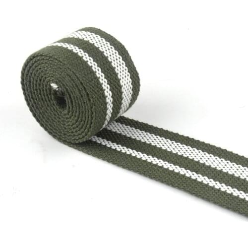 38mm Cotton Webbing Stripe Olive green webbing Fabric Webbing Belt Strap Handbag Strap Canvas Webbing Leash webbing Dog Collar