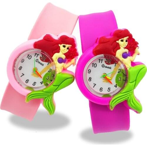 3D Mermaid Watch Children Toys Girls Gift Kids Quartz Watches Simple Waterproof Childrens Watches Child Baby Birthday Gifts Kid