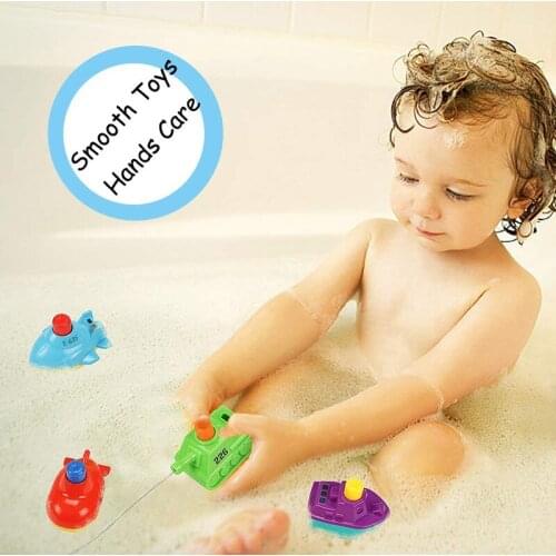 4PCS/set Mini Cute Bath Toys Float Boat Cool Swimming Pool Beach Bathroom Ship Water Floating Play Toys For Toddler