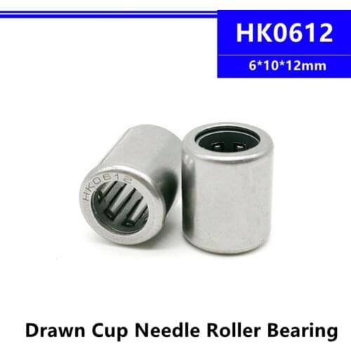 50pcs/100pcs high quality HK0612 6*10*12mm HK061012 Drawn Cup Caged Needle Roller Bearing 6x10x12mm