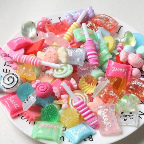 50Pcs Home Decoration Christmas Kawaii Resin Flatback Cabochons Scrapbooking Cute Candy Craft DIY Accessories