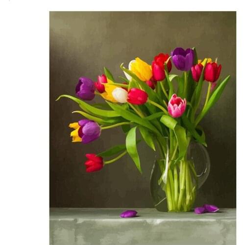 Diamond Embroidery Tulip Flowers full round/square 5D DIY Diamond Painting Cross Stitch mosaic Rhinestones Home decoration BY141