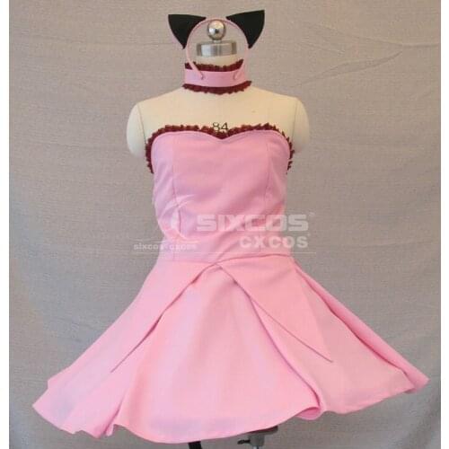 Anime Tokyo Mew Mew Momomiya Ichigo Cosplay Costumes Sexy Pink Tee Dress+Accessorie Role Play Prop Clothing Custom-Make Any Size