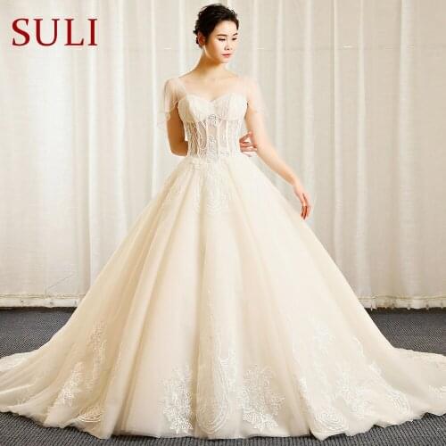 SL-320 ball gown wedding dress sweetheart elegant lace beads appliques real price lace-up back bridal wedding gowns