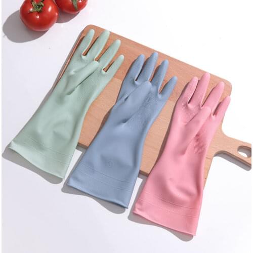 Household Dishwashing Gloves Mens and Womens Waterproof Extra Thick Durable Seasons Kitchen Laundry Rubber Thin Milk Cleaning