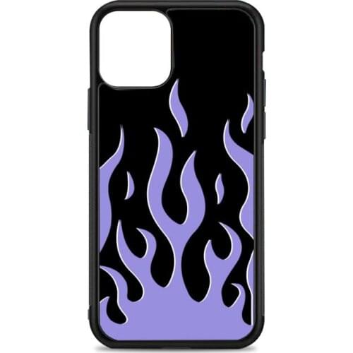 Purple flames Phone Case for iPhone 12 mini 11 pro XS Max X XR 6 7 8 plus SE20 High quality TPU silicon and Hard plastic cover
