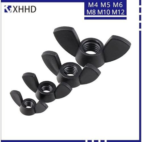 Black White Nylon Wing Nut M4 M5 M6 M8 M10 M12