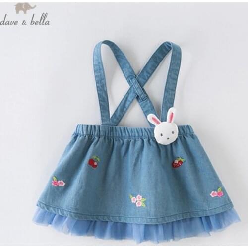 DBJ13926 dave bella summer baby girls princess cartoon strap dress lolita party suspenders dress toddler children clothes