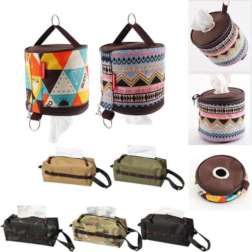 Camping Tent Folding Toilet Paper Hanging Holder Roll Case Storage Box Bag Outdoor Camping Hiking Picnic Tents Accessories