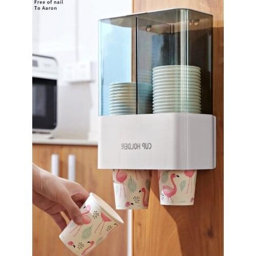 Water dispenser wall - mounted double - cylinder design easy to use rack automatic cup - fetching device J05