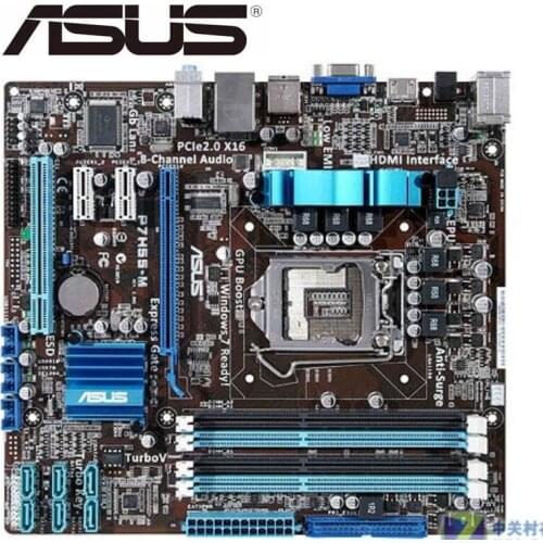 For ASUS P7H55-M motherboard LGA 1156 DDR3 for i3 i5 i7 cpu 16GB H55 used Desktop motherboard PC on sales