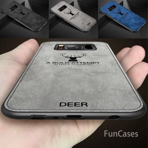 For Samsung Galaxy Note 8 Note 9 S8 S9 Plus S7 Edge Soft TPU edge Canvas Embossed Deer Phone Case For Samsung S9 S8 Case Shell
