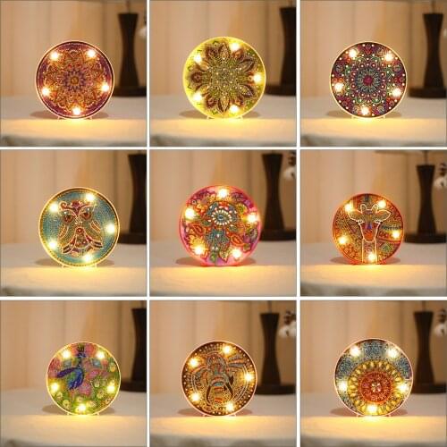 EverShine Diamond Painting LED Light snowman Diamond Mosaic Craft Lamp Diamond Embroidery Animals Picture Rhinestone Diamond Art