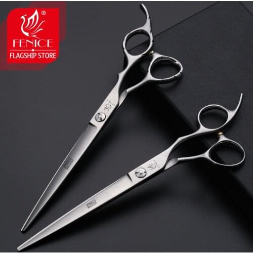 Fenice 7.5 inch Japan 440C Professional Pets Grooming Cutting Scissors Dog/Cat Hair Cutting Shears Straight