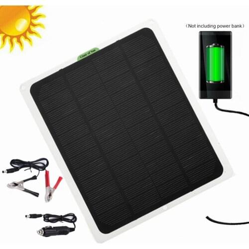 5/10/20W Single Crystal Charging Flexible Solar Panels 1.2A for Outdoor Mobile Phone Charging DC Output 12/18/5V
