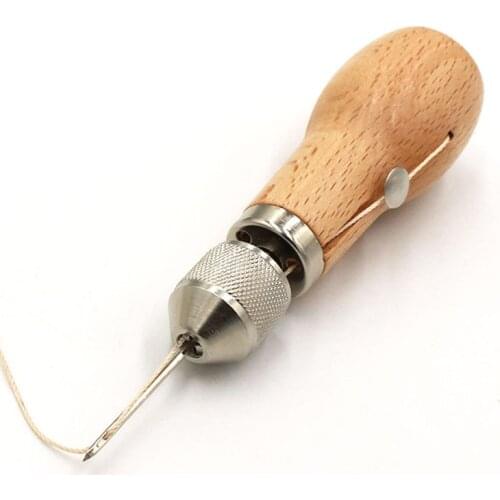 DIY Hand Awl Tool Sewing Machine Waxed Thread for Leather Craft Edge Stitching Belt Strips Shoemaker Leather stitching tool
