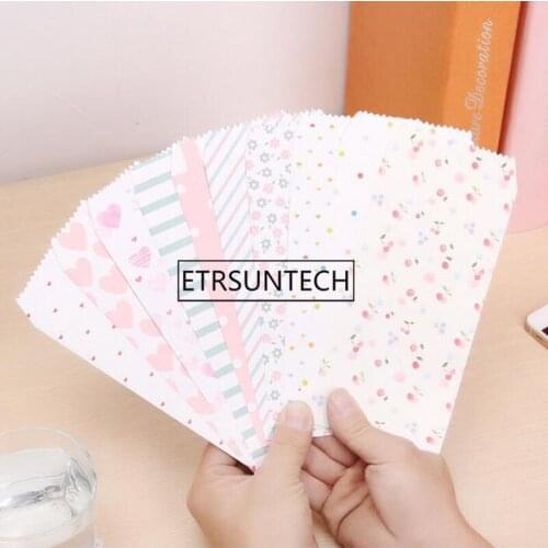 Cute Colorful Paper Envelopes Dots Heart Flower Patterns Paper Envelopes Colorful Party Gift Bag for Party Cards Decor