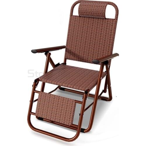 Household recliner rattan chair rattan woven backrest folding lunch break balcony household leisure chair