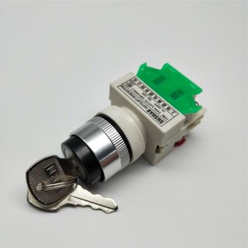 LAY37-11Y2/LAY37-20Y3 Key Rotary Switch 2/3 Position Push Button Switch 1NO1NC Latching Self-locking Key Button