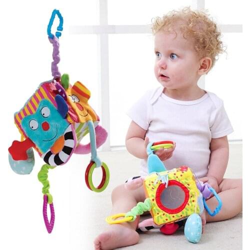 Multifunctional Blocks Bed Bell Cartoon Teether Rattle Pendant Baby Educational Toy 2020 New Design Kids Toys Gift Dropship