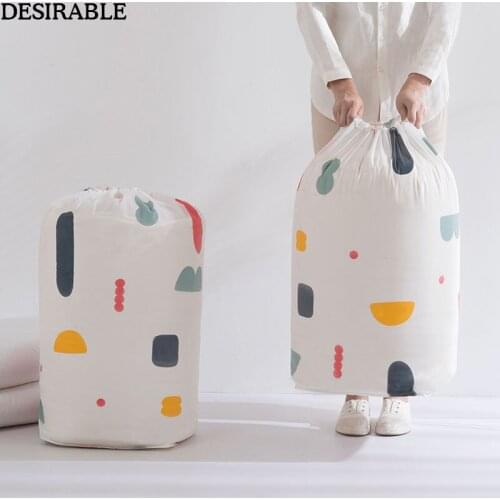 Fashion Clothes Quilt Bedding Duvet Drawstring Storage Bag Large Size Packing Laundry Pillow Box Home Save Space Organizer Bag