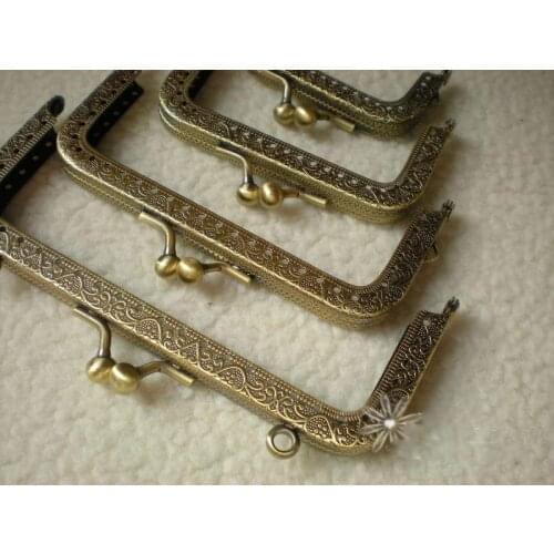 Cheap DIY women wallet metal clasp vintage bronze girl purse frame bag accessories mouth golden 10pcs/lot