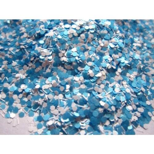 Neon Blue and White Matte Solvent Resistant Glitter Mix for nail art,DIY nail polish Nail Art Craft