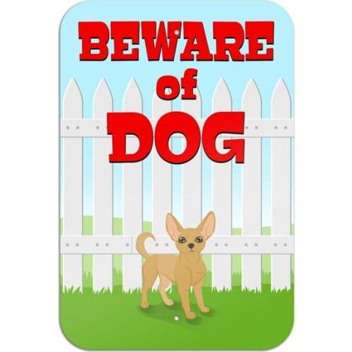 Beware of Dog Funny Chihuahua Novelty Metal Sign