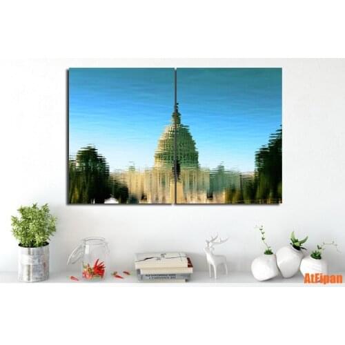 Reflection Of The White House Modern HD Printed Landscape Painting Unframed Canvas Wall Art Dinning Room Decoration