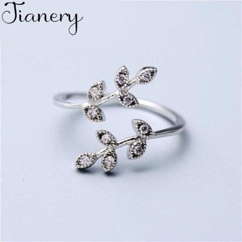 Luxury Brand Crystal Leaf Rings For Women Wedding Engagement Charm Knuckle Rings Men Vintage Jewelry Romantic Party Gift