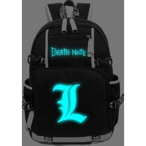 Anime Death Note Bckpack Bag Cartoon Luminous Glow in Dark Backpack Schoolbag Laptop Rucksack Gift