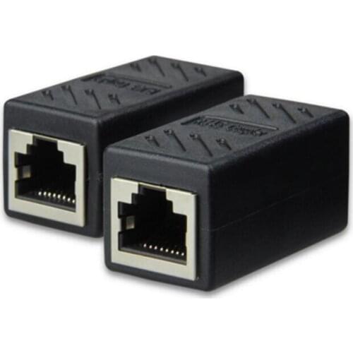 1pcs Female to Female Network LAN Connector RJ45 Adapter Coupler Extender Ethernet Cable Join Extension Converter Coupler Black