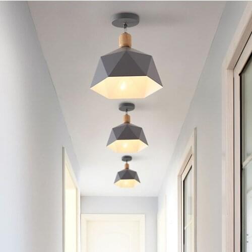 Nordic Ceiling Lights Fixture Modern Led Lighting Luminaire Wood Indoor Suspension Lamp Wooden Hallway Kitchen Living Room Decor