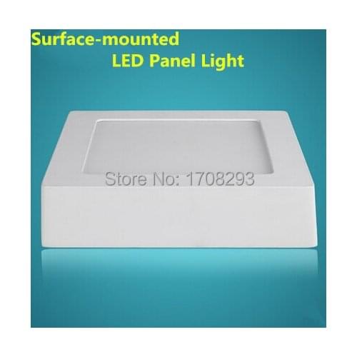 50Pieces/lot 6W 12W 18W Super Bright Dimmable Square LED Surface Mounted Ceiling Light 110v 220v Panel Light For Home BedRoom