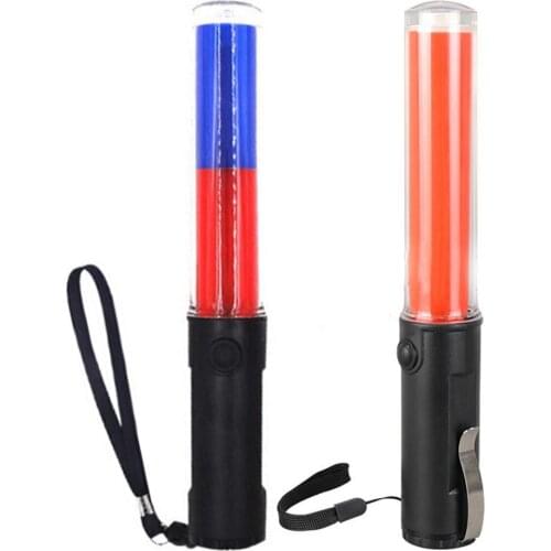 Traffic Flashlight Powerful Led Lamp Torch Lantern Traffic Police Equipment Light Signal Warning Safety Command Tool