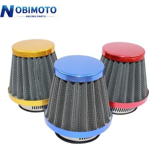 NOBIMOTO 35/38/42/45/48/52/58mm Motorcycle Mushroom Head Air Filter Clamp On Air Filter Cleaner 3Colors KL012