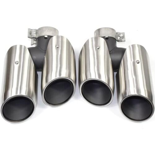 304 Stainless Steel Exhaust Pipe For Porsche Macan S 2014-2018 Mufflers Tip Car Exhaust Tip Black Silver Nozzle